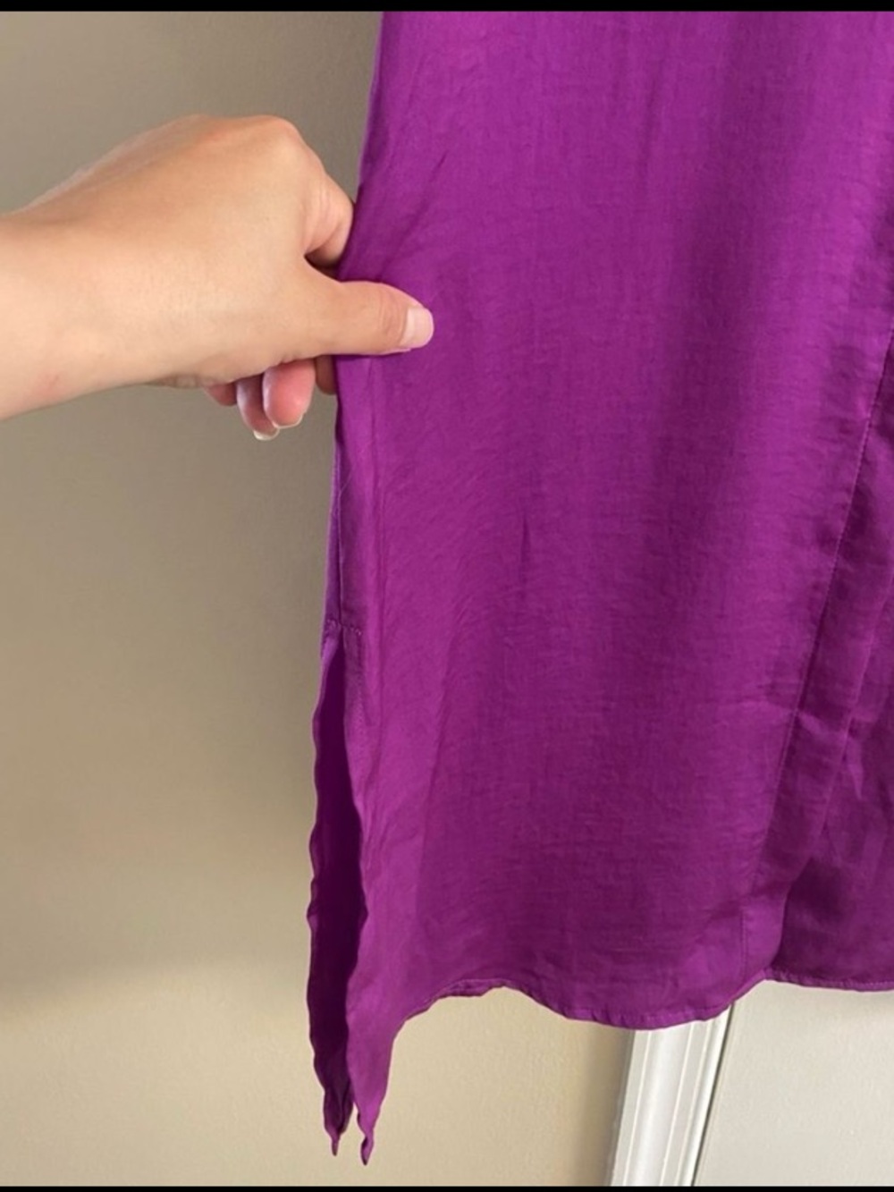 Chico's Short-Sleeve Longline Tunic Purple Medium NWT - Picture 5 of 10